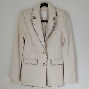 Cream Blazer with Black Trim